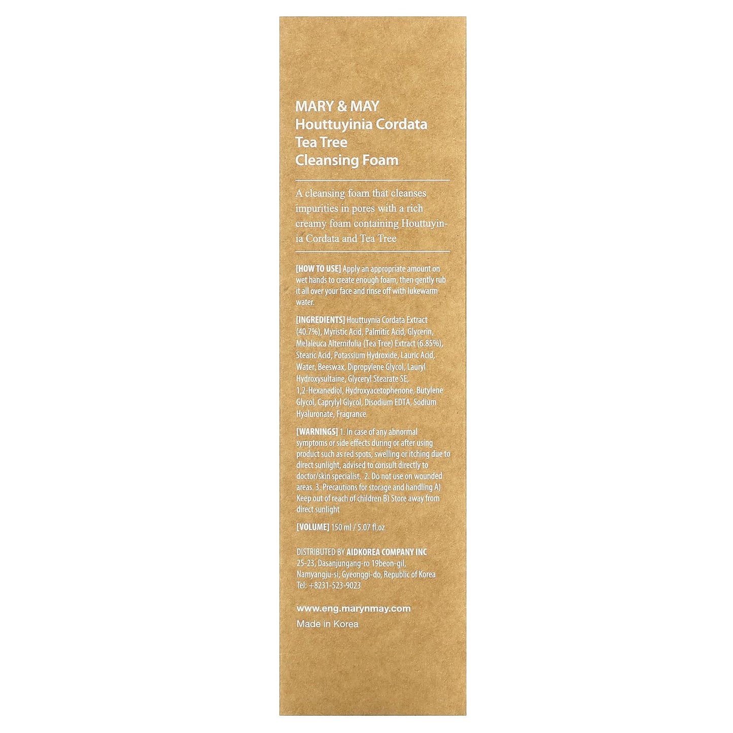 Mary & May - Houttuynia Cordata + Tea Tree Cleansing Foam