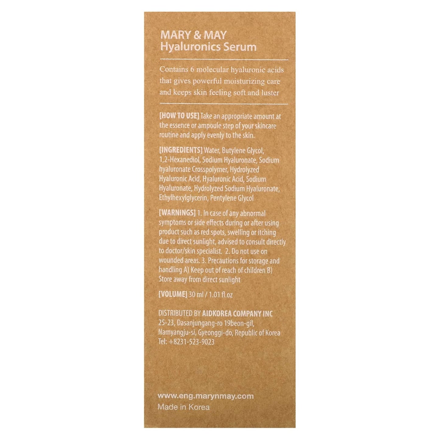 Máry & May - Hyaluronics Serum - Hyaluronic Acid Complex - Skin Shine